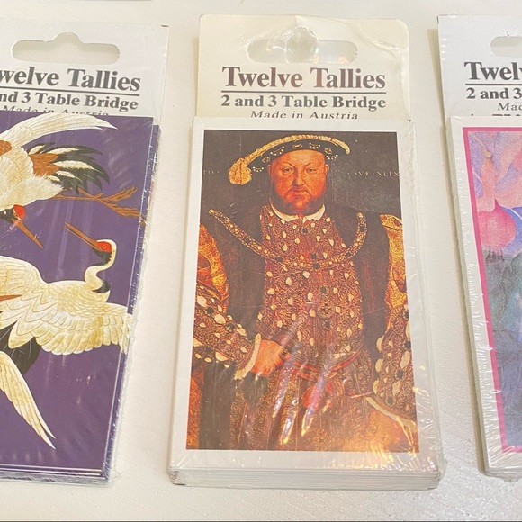 Vintage - Big lot of 10 Twelve Tallies (2 and 3 Table Bridge) Bridge Tally Cards - Picture 5 of 9